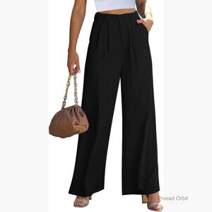 High Waisted Wide Leg Pants Work Office Casual Flowy Trousers